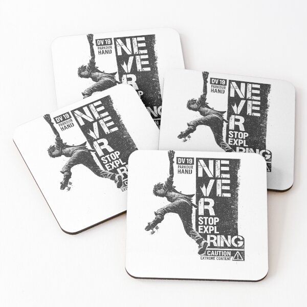 Item preview, Never Stop Exploring Parkour Streetwear Design – Urban Freerunning Typography T-Shirt & Sticker designed and sold by IconicDesignsXd.