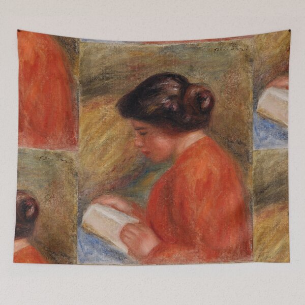 Item preview, Young Woman Reading Jeune Femme Lisant Buste by Pierre-Auguste Renoir: Bookish Art Print designed and sold by artofuniverse.