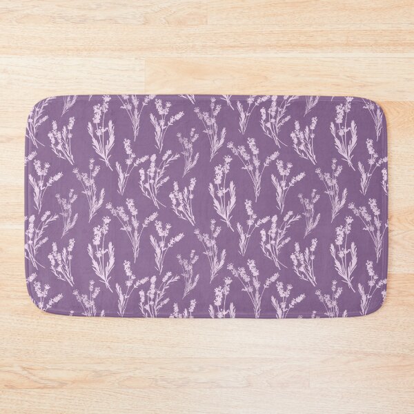 Item preview, Botanical Lavender Silhouette Sprig Pattern Dusty Purple and Light Pink designed and sold by NoemiMarozsan.