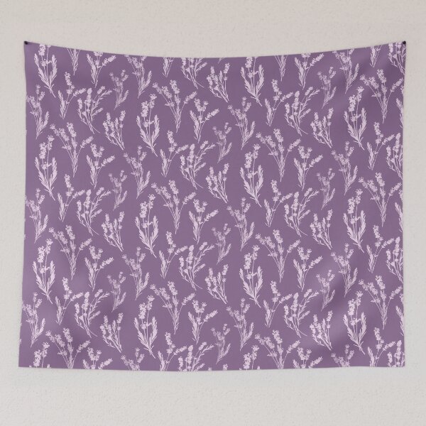 Item preview, Botanical Lavender Silhouette Sprig Pattern Dusty Purple and Light Pink designed and sold by NoemiMarozsan.