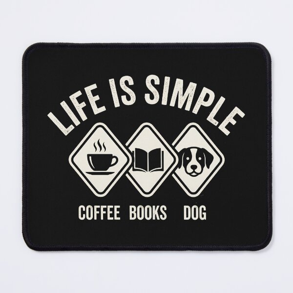Item preview, Life is Simple: Coffee, Books & Dog - Vintage Reader Aesthetic designed and sold by LV-creator.