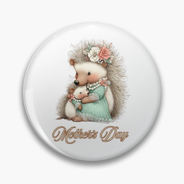Item preview, Sweet Hedgehog Hug Floral Mother's Day Art designed and sold by lojadpop.