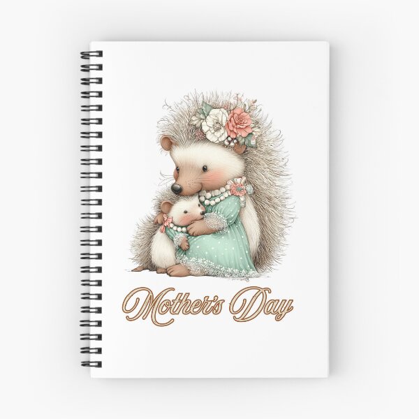 Item preview, Sweet Hedgehog Hug Floral Mother's Day Art designed and sold by lojadpop.