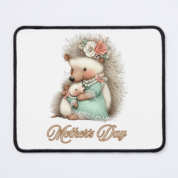 Item preview, Sweet Hedgehog Hug Floral Mother's Day Art designed and sold by lojadpop.