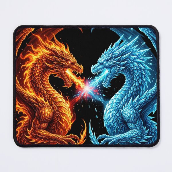 Item preview, Fire vs Ice Dragon Split designed and sold by Stickersdevelop.