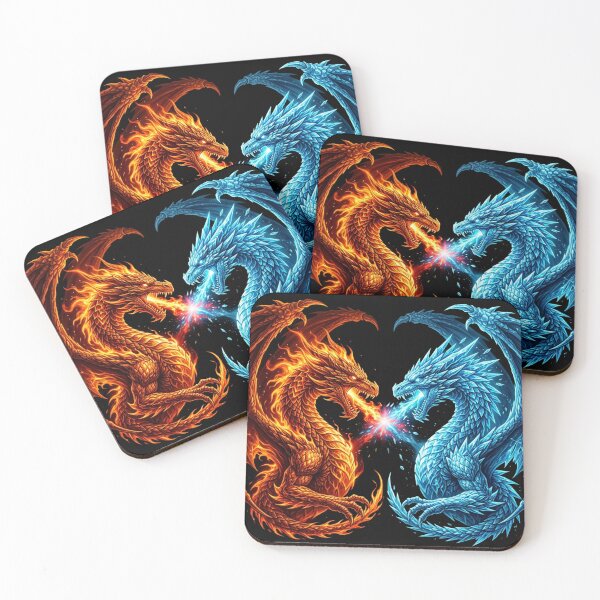 Item preview, Fire vs Ice Dragon Split designed and sold by Stickersdevelop.