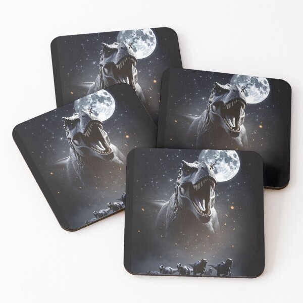 Item preview, Roaring Tyrannosaurus Rex Moonlit Full Moon Starry Night Dinosaur Art designed and sold by Syrupulse.