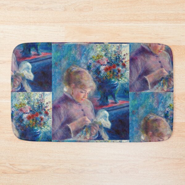 Item preview, Young Woman Sewing by Pierre-Auguste Renoir: Romantic Impressionist Poster designed and sold by artofuniverse.