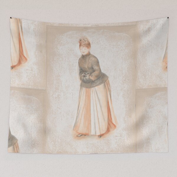 Item preview, Young Woman With a Muff by Pierre-Auguste Renoir: Impressionist fine art print designed and sold by artofuniverse.
