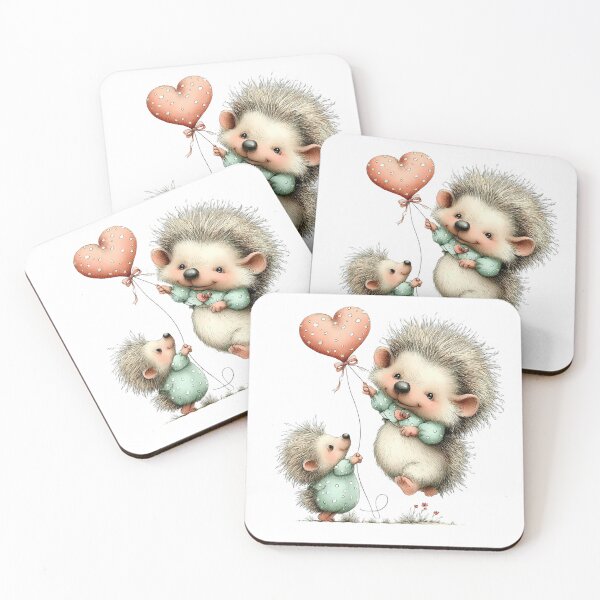 Item preview, Cute Hedgehog Mother and Child Heart Mother's Day designed and sold by lojadpop.