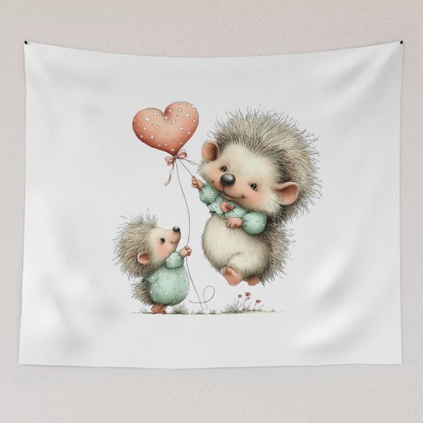 Item preview, Cute Hedgehog Mother and Child Heart Mother's Day designed and sold by lojadpop.