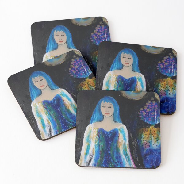 Item preview, Blue haired girl designed and sold by RiverTreeArt.