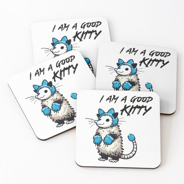 Item preview, Funny Opossum I Am A Good Kitty Cute Possum Sticker designed and sold by JossDesign15.