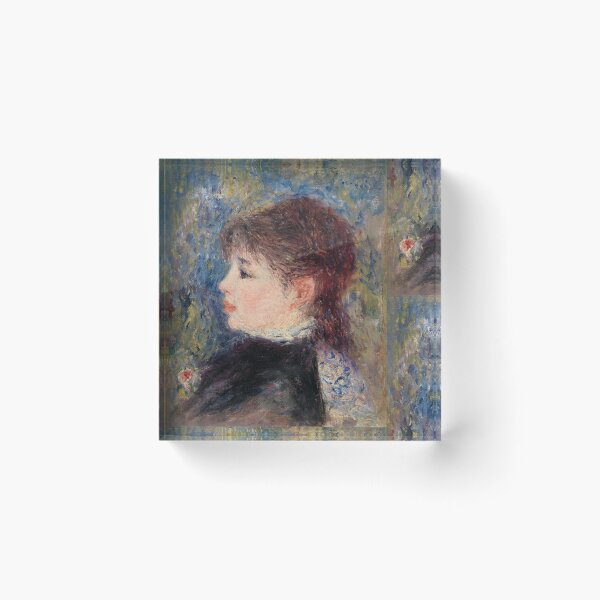 Item preview, Young Woman With Rose by Pierre-Auguste Renoir: Romantic Impressionist Portrait Poster designed and sold by artofuniverse.