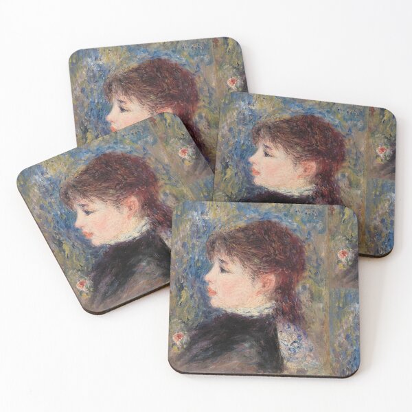 Item preview, Young Woman With Rose by Pierre-Auguste Renoir: Romantic Impressionist Portrait Poster designed and sold by artofuniverse.