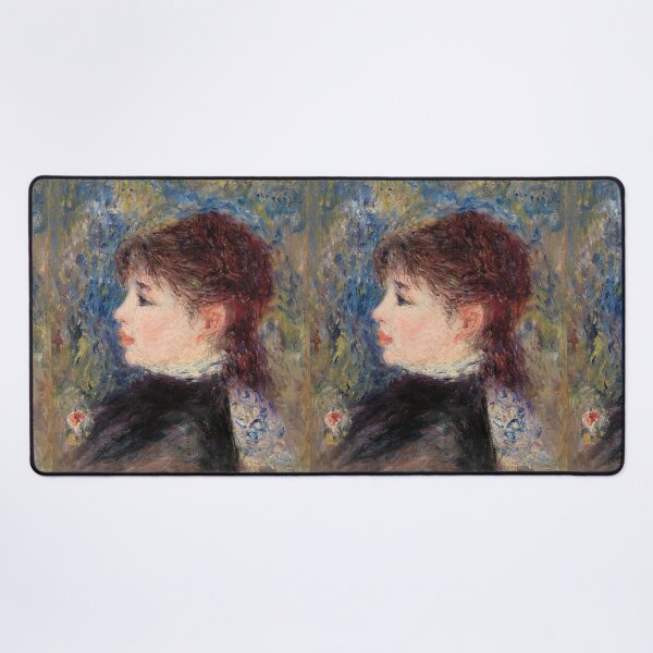 Item preview, Young Woman With Rose by Pierre-Auguste Renoir: Romantic Impressionist Portrait Poster designed and sold by artofuniverse.