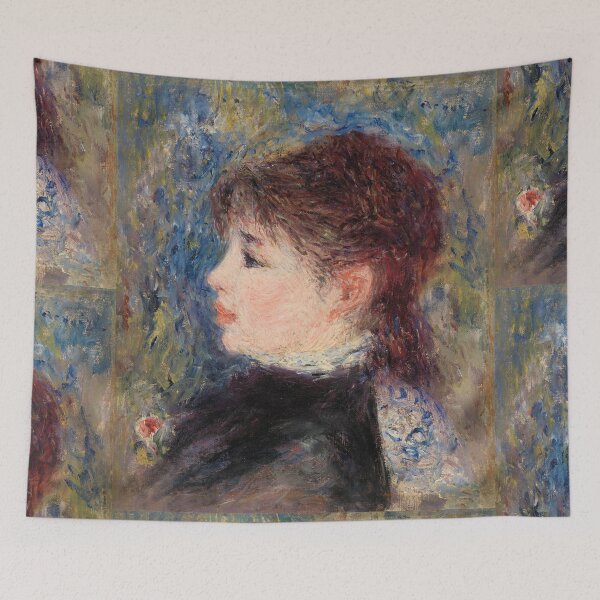 Item preview, Young Woman With Rose by Pierre-Auguste Renoir: Romantic Impressionist Portrait Poster designed and sold by artofuniverse.