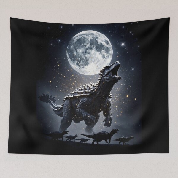 Item preview, Ankylosaurus Full Moon Roar Armored Dinosaur Starry Night Glowing Particles designed and sold by Syrupulse.