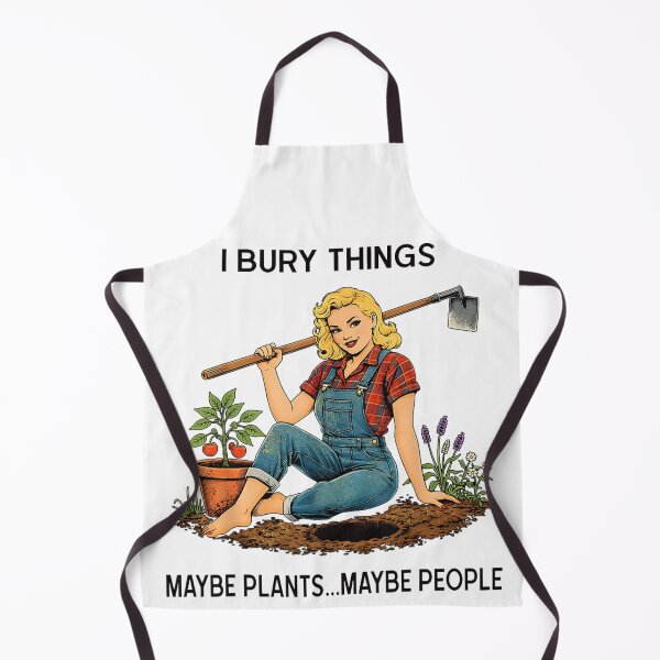 Item preview, I Bury Things Maybe Plants Maybe People Funny Gardening Pinup Girl designed and sold by KrystinaGiGi.