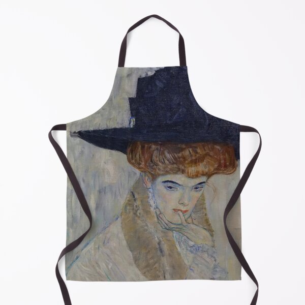 Item preview, The Black Feathered Hat by Gustav Klimt: Elegant Vienna Secession Portrait designed and sold by artofuniverse.