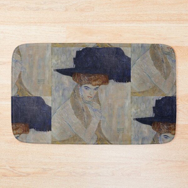 Item preview, The Black Feathered Hat by Gustav Klimt: Elegant Vienna Secession Portrait designed and sold by artofuniverse.