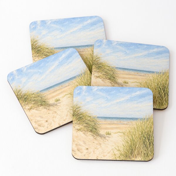 Item preview, Holkham Beach Dunes Path – Norfolk Coastal Calm Oil Style designed and sold by MyriadNorfolk.
