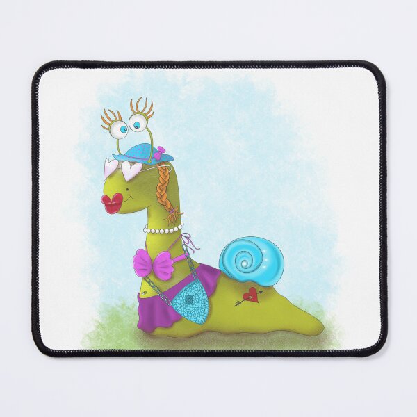 Item preview, Snailberta funny looking fashionable Snail with heart tattoo designed and sold by LilSugarMouse.