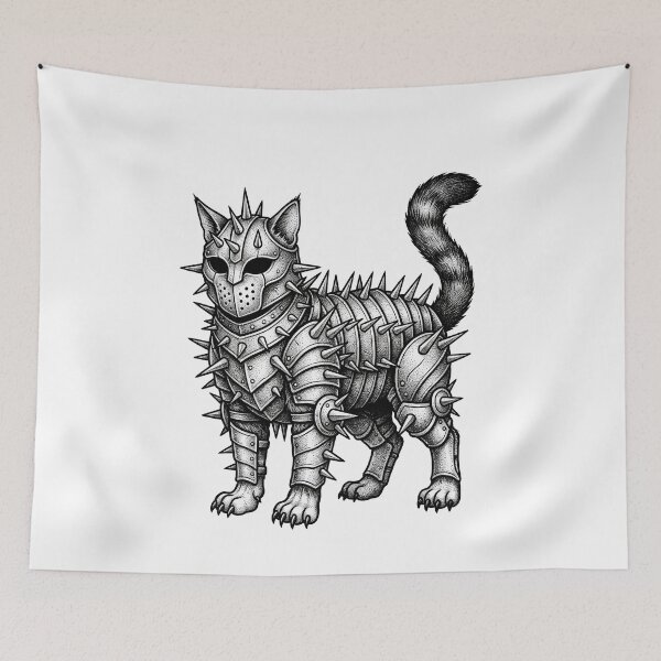 Item preview, Spiked Battle Warrior Gothic Cat designed and sold by elderberry.
