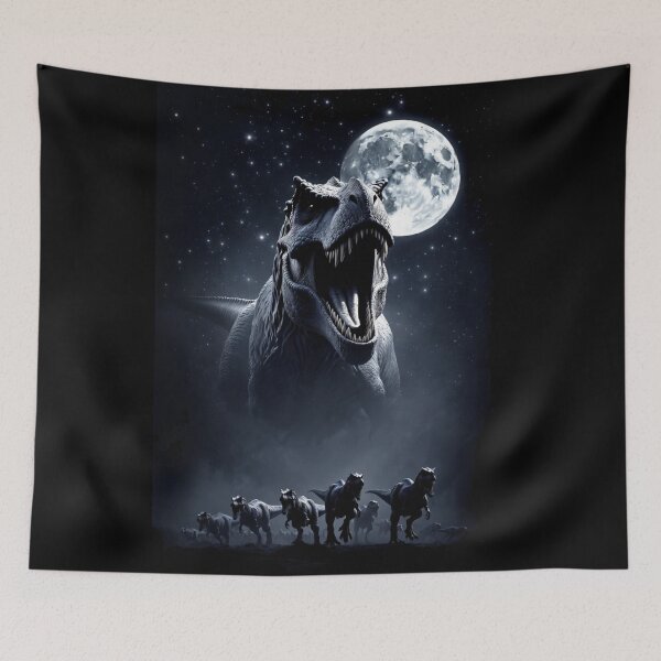 Item preview, Roaring Tyrannosaurus Rex Under Full Moon Starry Night Dinosaur Pack designed and sold by Syrupulse.