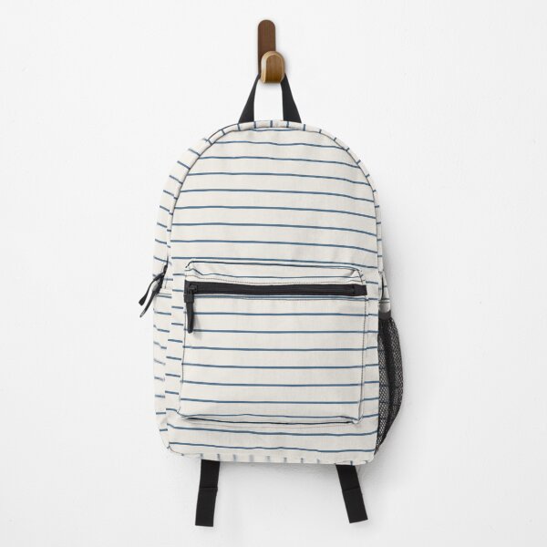 Item preview, Cream And Blue horizontal Pinstripes Pattern designed and sold by pattern-archive.