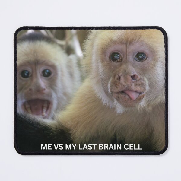 Item preview, Me Vs My Last Brain Cell Monkey Meme Funny Relatable Sticker Two Monkeys Humor Gift designed and sold by WildFrameNature.