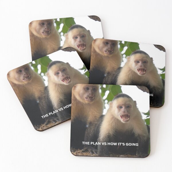 Item preview, The Plan Vs How Its Going Monkey Meme Funny Relatable Sticker Chaos Humor Gift designed and sold by WildFrameNature.