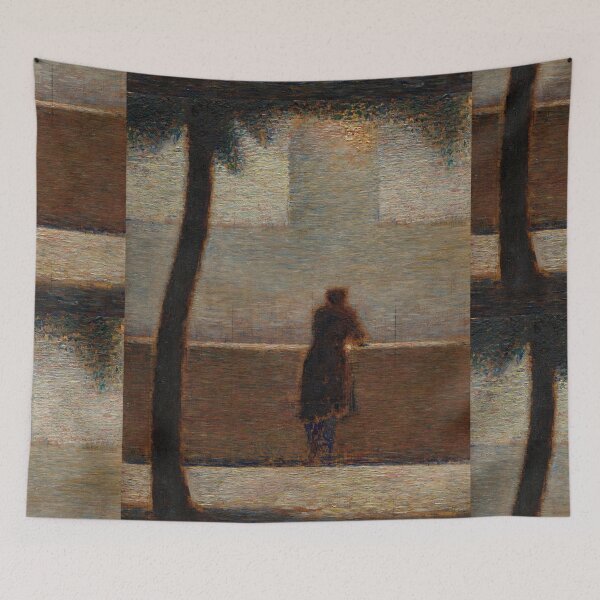 Item preview, A Man Leaning on a Parapet by Georges Seurat: Neo Impressionist Wall Art designed and sold by artofuniverse.