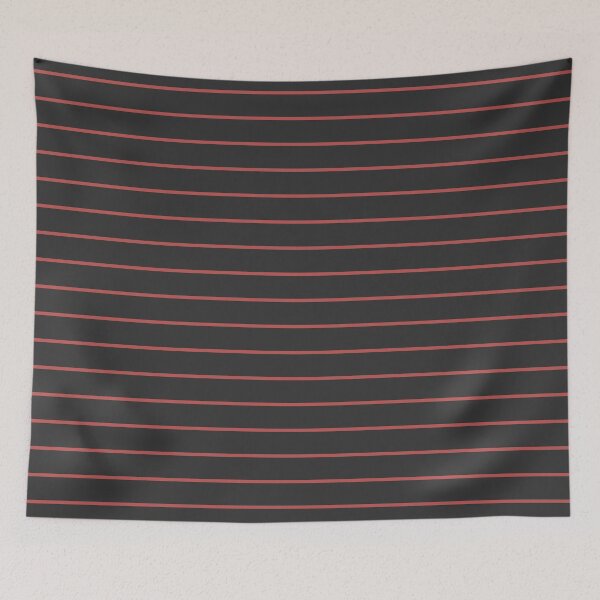 Item preview, Charcoal And Red horizontal Pinstripes Pattern designed and sold by pattern-archive.