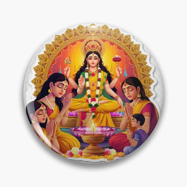 Item preview, Goddess Skandamata Sticker designed and sold by Teewave-Ashish.