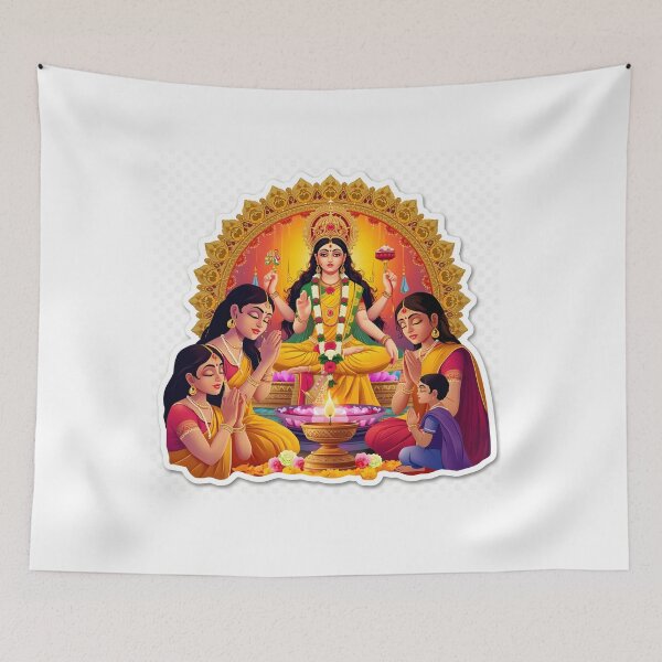 Item preview, Goddess Skandamata Sticker designed and sold by Teewave-Ashish.