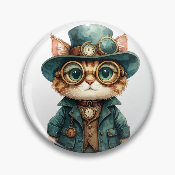 Item preview, Steampunk Cat Explorer With Hat Character designed and sold by BetweenForms.