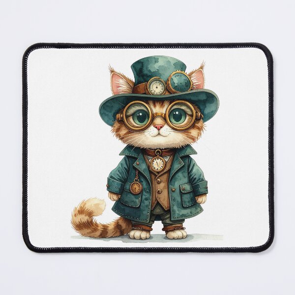 Item preview, Steampunk Cat Explorer With Hat Character designed and sold by BetweenForms.