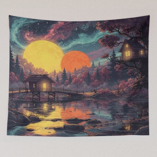 Item preview, Where Two Moons Watch the Water Sleep designed and sold by Anvc-Art.