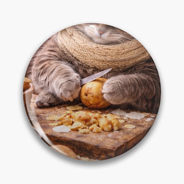 Item preview, Winter Cat Peeling Potatoes designed and sold by LovelyCatGalaxy.