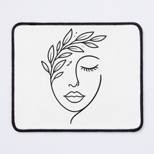 Item preview, Minimalist Line Art Woman Face with Leaves | Elegant Aesthetic Botanical Portrait designed and sold by Dasts Cart.