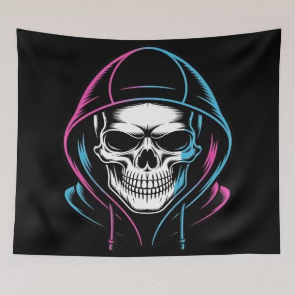 Item preview, Skull in Neon Hoodie Cool designed and sold by DailySparks.