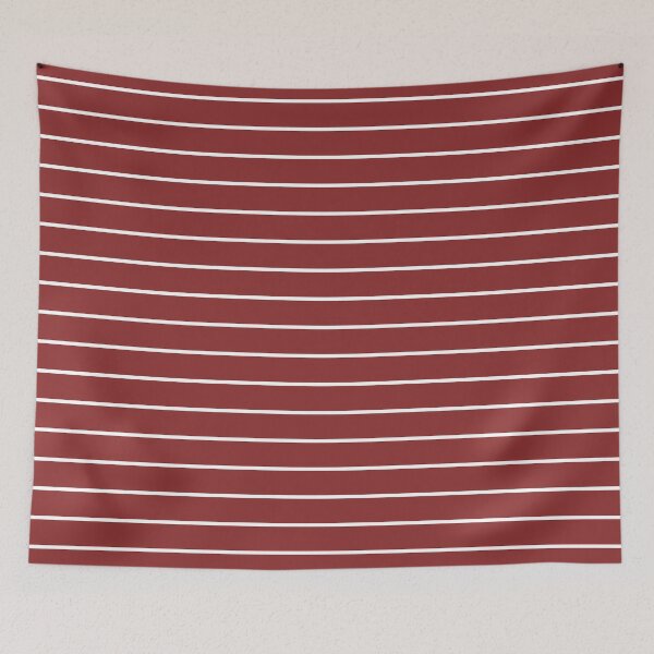 Item preview, Brick Red And White horizontal Pinstripes Pattern designed and sold by pattern-archive.