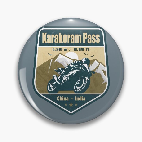 Item preview, Karakoram Pass Karakoram Range China Biker Badge designed and sold by CynthiaGraphics.