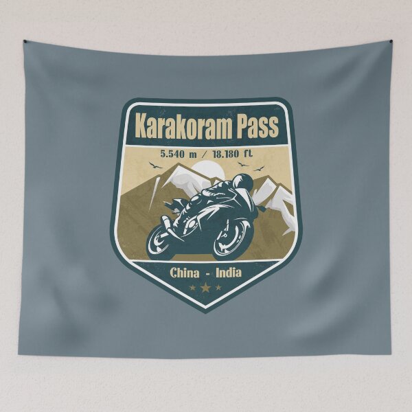 Item preview, Karakoram Pass Karakoram Range China Biker Badge designed and sold by CynthiaGraphics.