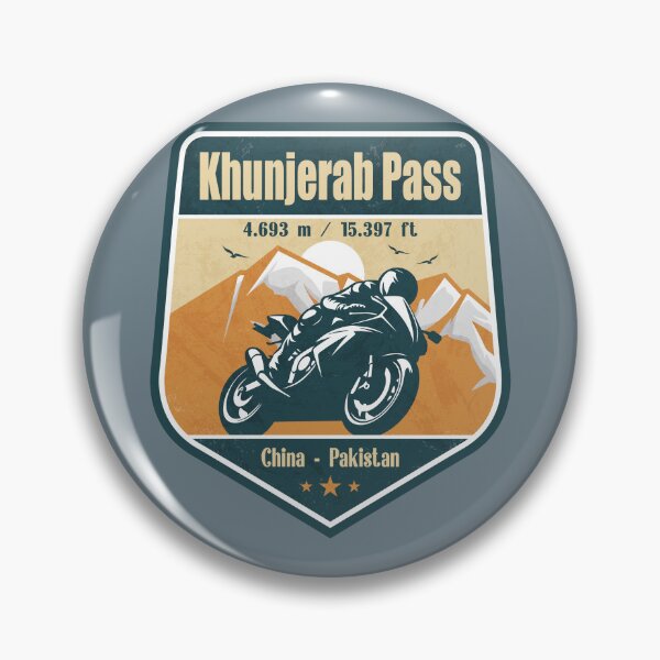 Item preview, Khunjerab Pass Karakoram Pakistan Biker Badge designed and sold by CynthiaGraphics.