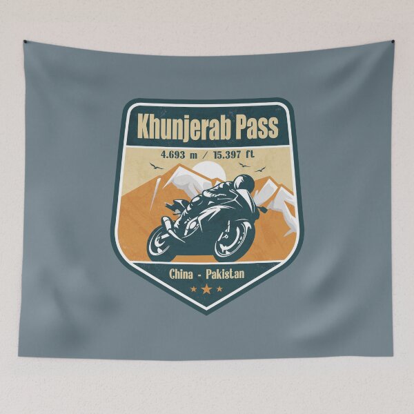 Item preview, Khunjerab Pass Karakoram Pakistan Biker Badge designed and sold by CynthiaGraphics.