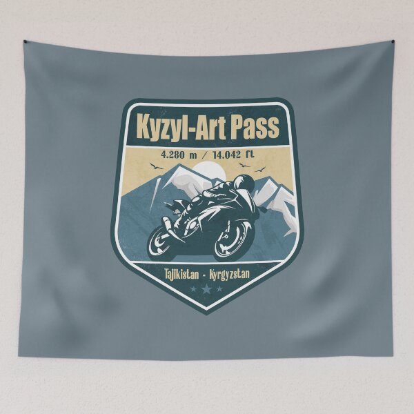 Item preview, Kyzyl-Art Pass Pamir Kyrgyzstan Biker Badge designed and sold by CynthiaGraphics.