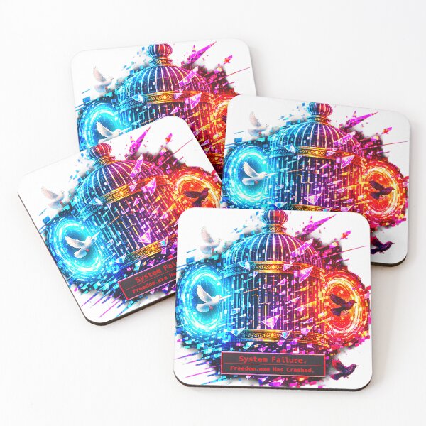 Item preview, Fatal Error Cage: Freedom.exe Has Crashed Vaporwave Glitchcore designed and sold by A E S T H E T A T A G.