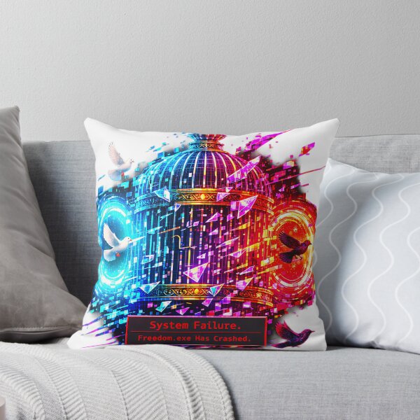 Item preview, Fatal Error Cage: Freedom.exe Has Crashed Vaporwave Glitchcore designed and sold by A E S T H E T A T A G.